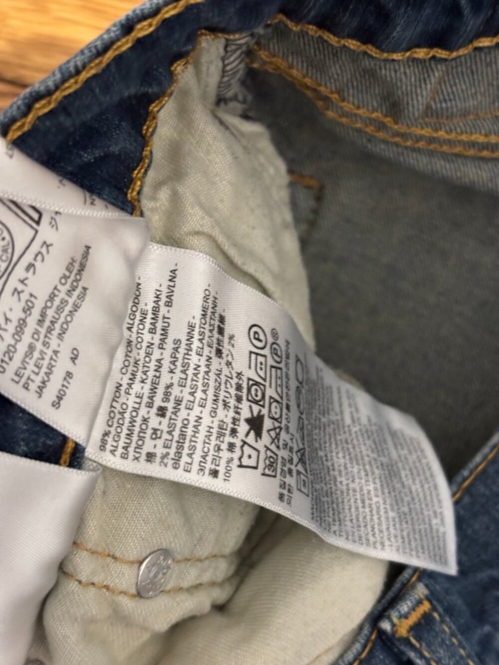 Levi's Mens 513 Slim Straight Jeans Size 36x30 Blue Stretch Cotton Denim - Picture 5 of 7